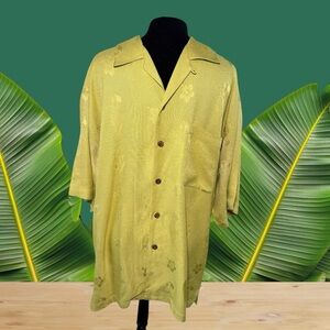 Tommy Bahama Men’s Silk Short Sleeve Button Up Casual Shirt Sz M Soft Lime Green